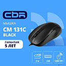 CBR CM 131c Black, USB, Мышь офисн., оптич., 1200 dpi, 3 кн., 2.0 м, резиновое колесо прокрутки, ABS-пластик, нет логотипа