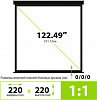 Экран Cactus 220x220см TriExpert CS-PSTE-220x220-BK 1:1 напольный рулонный черный
