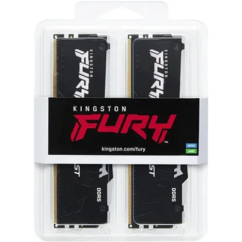Память DDR5 2x32GB 6000MHz Kingston KF560C36BBEAK2-64 Fury Beast Black RGB RTL Gaming PC5-48000 CL36 DIMM 288-pin 1.35В kit single rank с радиатором R