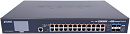 Коммутатор Planet L2+/L4 24-Port 10/100/1000T 75W Ultra PoE + 4-Port 10G SFP+ Managed Switch with Color LCD Touch Screen, Hardware Layer3 IPv4/IPv6