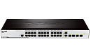 Управляемый коммутатор D-Link Управляемый L2 коммутатор, 24x100Base-TX, 2x1000Base-X SFP, 2xCombo 1000Base-T/SFP, защита от статического электричества