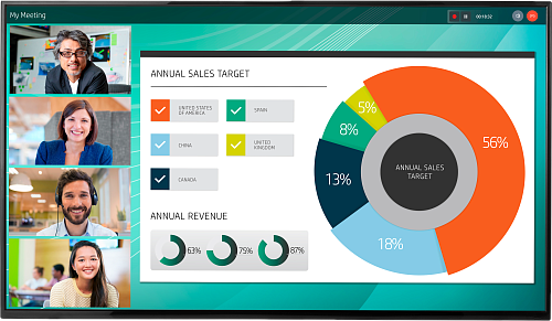Монитор HP LD5512 UHD 4K 55 Monitor 3840x2160  16:9  IPS  350 cd/m2  1000:1  8ms  178°/178°  HDMI  DisplayPort  Energy Star  Epeat  Black&Silver