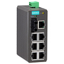 Компактный коммутатор 7 x 10/100BaseTX, 1 x 100BaseFX (многомодовое оптоволокно) в пластиковом корпусе на DIN рейку, с разъемом ST