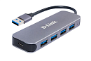 D-Link Концентратор USB 3.0, 4xUSB 3.0, режим быстрой зарядки