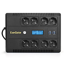 Exegate EX293857RUS ИБП ExeGate NEO Smart LHB-800.LCD.AVR.8SH.CH.USB <800VA/480W, LCD, AVR, 8*Schuko, USB, 4*USB-порта для зарядки, Black>