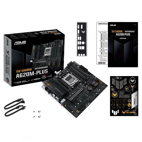 Материнская плата ASUS TUF GAMING A620M-PLUS AM5 mATX 4xDDR5 PCIEx16 2xPCIEx1 2xM.2 2xDP HDMI 2.5GLAN