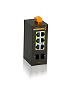 Неуправляемый коммутатор c 2 слотами 100Base-X SFP, 6 портами 10/100Base-T(X) (разъем RJ45), два входа питания 18-30 В перем. или 12-48 В пост., раб