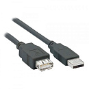 Filum Кабель удлинитель USB 2.0, 1 м., серый, разъемы: USB A male-USB A female, пакет. [FL-C-U2-AM-AF-1M] (894168)