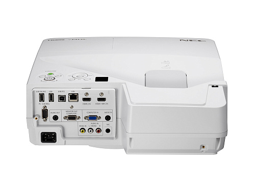 Проектор NEC UM351W (UM351WG) БЕЗ КРЕПЕЖА, 3хLCD, 3500 ANSI Lm, WXGA, ультра-короткофокусный 0.36:1, 6000:1, HDMI IN x2, USB(A)х2, RJ45, RS232, 20W mo