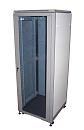 Шкаф 19" Eco, 27U 600x800, серый, дверь стекло