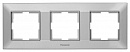 Рамка Panasonic Arkedia Slim WNTF08032SL-RU 3x горизонтальный монтаж пластик серебристый (упак.:1шт)