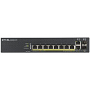 Коммутатор ZYXEL GS1920-8HPV2-EU0101F Гибридный Smart PoE+ NebulaFlex GS1920-8HPv2, 8xGE PoE+, 2xCombo (SFP/RJ-45), бесшумный, бюджет PoE 130 Вт, авто