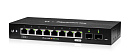 Коммутатор UBIQUITI [ES-10X-EU] EdgeSwitch 10X 8х 1GLAN, 2х SFP, питание по PoE на 1м порту, передача PoE на 8м порту