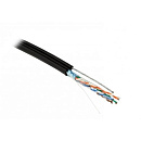 Hyperline FUTP4-C5E-S24-2SW-OUT-PE-BK-500 (500 м) кабель витая пара F/UTP, кат.5e, 4 пары(24AWG) 0,51 мм, одножил.(solid),экран-фольга,с усил.металл.т