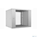 Cabeus WSC-05D-9U55/45 Шкаф телекоммуникационный настенный 19" 9U, серия LIGHT разборный, дверь стекло, цвет серый