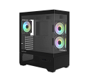 Корпус ZALMAN CHRONIX V2, ATX, BLACK, WINDOW, 1xCombo (3.5’’ or 2.5’’), 1x3.5’’HDD, 2x2.5’’SSD, 1xUSB2.0, 1xUSB3.0, 1xUSB Type-C, SIDE 2x120mm ARGB, R