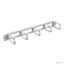 Cabeus JB08-1U-GY Кабельный органайзер горизонтальный 19" 1U, 5 колец, металлический, цвет серый (RA