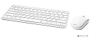 Комплект компактная кл-ра+мышь беспров. Gembird KBS-7001, 2.4ГГц, серебристый/белый, ножничный механизм клавиш, 78 кл, мышь-3 кн. 1000 DPI, FN клавиши