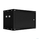 NTSS Шкаф настенный телекоммуникационный NTSS WS 6U 600х450х370мм, 2 профиля 19, дверь сплошная металл, боковые стенки съемные, разобранный, черный RA