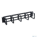 Cabeus JB08-2U-BK Кабельный органайзер горизонтальный 19" 2U, 5 колец, металлический, цвет черный (RAL9004)