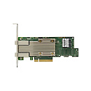 HBA-адаптер Broadcom 9400-8i8e SGL (05-50031-02) PCIe 3.1 x8 LP, Tri-Mode SAS/SATA/NVMe 12G HBA, 16port(2*int SFF8643+2*ext SFF8644), 3516 IOC