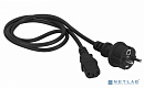 Шнур питания C13-Schuko прямая, 3х0.75, 220В, 10А, черный, 1.8 метра