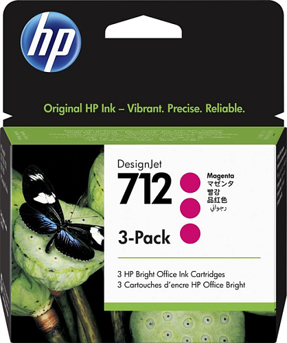 Cartridge HP 712 для DJ T230/T630/T650/Studio, пурпурные, тройная упаковка 3ED68A (3*29мл)
