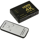 ORIENT HDMI 4K Switch HS0301H-IR 3->1, HDMI 1.4/3D, UHDTV 4K(3840x2160)/HDTV1080p/1080i/720p, HDCP1.2, внешний ИК приемник, пульт ДУ, питание от HDMI,