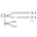 Кабель JPC P7352DN00800-1 Cable MCIO x8 74P (прямой Straight Type) -TO- 2x OCuLink x4 42P (прямой Straight Type) , 85 Ohm, L:80cm