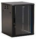 Шкаф коммутационный Hyperline (TWB-2266-GP-RAL9004) настенный 22U 600x600мм пер.дв.стекл 2 бок.пан. 60кг черный 1086мм IP20 сталь