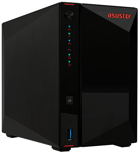 ASUSTOR AS5202T 2-Bay NAS/Media player/Intel Celeron J4005 2.0GHz up to 2.7GHz (Dual-Core), 2GB SO-DIMM DDR4, noHDD(HDD,SSD),/2x 2,5Gb (LAN)/3xUSB3.2
