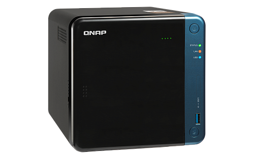 Сетевое хранилище без дисков SMB QNAP TS-453Be-2G NAS, 4-tray w/o HDD. 2xHDMI-port. Quadcore Celeron J3455 1.5-2.3 GHz, 2GB DDR3L (1 x 2GB) up to