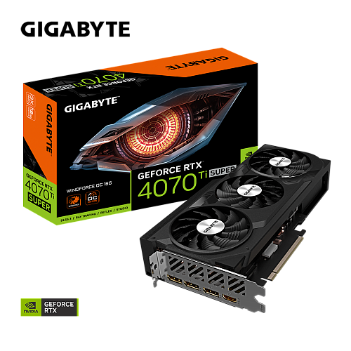 Видеокарта/ VGA GIGABYTE NVIDIA GeForce RTX 4070 TI SUPER WINDFORCE OC 16G 16GB, GDDR6X/256-bit, PCIe 4.0, 1xHDMI 2.1, 3xDP, 2.5-slot