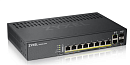 Коммутатор Smart L2 коммутатор PoE+ Zyxel NebulaFlex GS1920-8HPv2, 8xGE PoE+, 2xCombo (SFP/RJ-45), бесшумный (без вентилятора), бюджет PoE 130 Вт