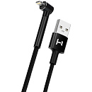 Harper USB A - Угловой 8-pin, STCH-590 Black (Кабель (Текстиль) для зарядки и синхронизации, 2A, Быстрая зарядка)