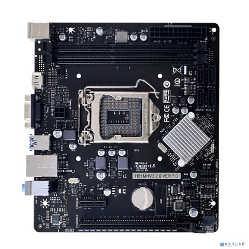 Biostar H81MHV3 2.0/3.0 RTL {Socket 1150, Intel H81, 2xDDR3-1600, D-SUB+HDMI, 1xPCI-Ex16, 1xPCI-Ex1, 2xSATA3, 2xSATA2, 6 Ch Audio, GLan, (2+0)xUSB3.0,