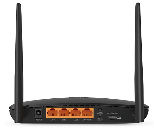 TP-Link TL-MR150, N300 Wi-Fi роутер со встроенным модемом 4G LTE до 150 Мбит/с, до 300 Мбит/с на 2,4 ГГц, 2 антенны, 3xLAN 100 Мбит/с, 1xWAN/LAN 100 М
