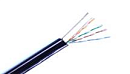 Кабель IRBIS UTP Кат.5e 4 пары, 0.48 мм 24AWG, PE 305м, черный, внешний с тросом 1.2mm на катушке