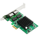 ORIENT XWT-INT82L2PE, Сетевая карта PCI-Ex1 v1.0a 2xRJ45 Gigabit Ethernet, Intel 82571GB chipset, 1 Гбит/с, 2 планки крепления в комплекте (31282)