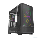 Powercase Корпус AX5, Black, TG, Type-C, 2x 140mm +3x 120mm ARGB PWM Fans, ARGB+PWM HUB, Nylon filters, чёрный, ATX (CJXA-A5)