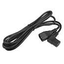 Сетевой кабель Hyperline PWC-IEC13A-IEC14-3.0-BK Кабель питания монитор-компьютер IEC 320 C13 (угловая) - IEC 320 C14 (3x1.0) 10A, прямая вилка, 3м, ц