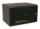 Шкаф коммутационный WRline (WR-TW-0945-GP-RAL9004) настенный 9U 600x450мм пер.дв.стекл 2 бок.пан. направл.под винты 60кг черный 350мм 500мм IP20 сталь