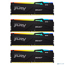 Память оперативная/ Kingston 128GB 5200MT/s DDR5 CL40 DIMM (Kit of 4) FURY Beast RGB XMP