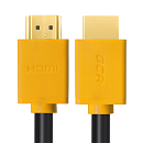 GCR Кабель HDMI 1.4, 2.0m, желтые конн, 30/30 AWG, позол контакты, FullHD, Ethernet 10.2 Гбит/с, 3D, 4Kx2K, экран (HM400)