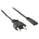 Telecom Кабель (TP228-IEC320-C7--CEE7/16-1.8-B/TRO21DA_IEC320-C12/SHM-1.8-BK) для аудио-видео техники IEC-320-C7--розетка 220V, 2-pin, 1.8м , черный [