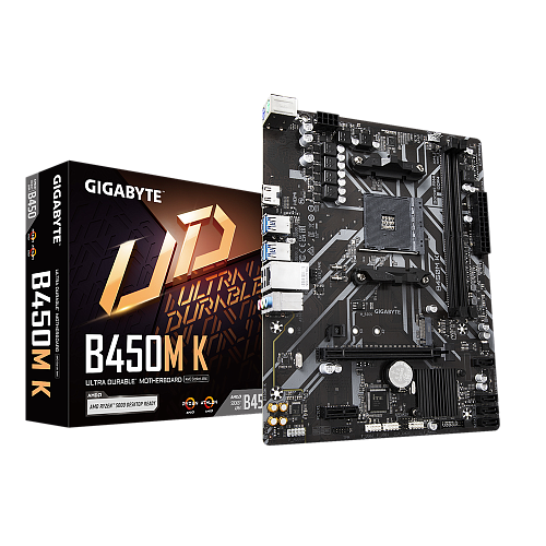 Материнская плата/ MB GIGABYTE AMD B450 sAM4, 2xDDR4(64GB), D-SUB/HDMI 2.0, 1xPCIe 3.0x16, 1xPCIe 2.0, 1xLAN, 4xSATA 6Gb/s, 1xM.2, 4xUSB 3.2, 2xUSB