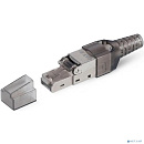 Cabeus 8P8C-SH-C6+ -TWP Коннектор с фиксатором кабеля и колпачком RJ-45(8P8C) под витую пару, кат. до 6a, экранированный, для одножильного кабеля 1.35