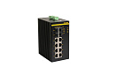 Управляемый коммутатор c 4 слотами 100/1000Base-X SFP, 8 портами 10/100/1000Base-T(X) PoE (разъем RJ45), два входа питания 48 В пост.