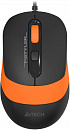 Мышь A4Tech Fstyler FM10S черный/оранжевый оптическая (1600dpi) silent USB (3but)