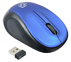 Мышь Оклик 665MW черный/синий оптическая (1600dpi) беспроводная USB для ноутбука (3but)